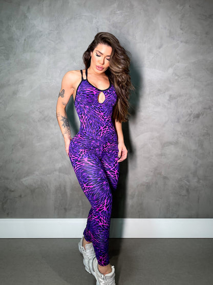 SCRUNCH BOOTY PURPLE CAMOUFLAGE JUMPSUIT