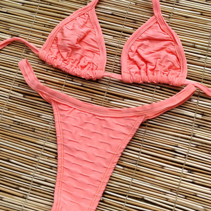 ORANGE WAVE THONG BIKINI - NO RETURN