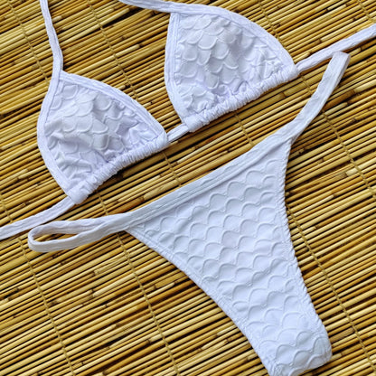 WHITE WAVE THONG BIKINI - NO RETURN