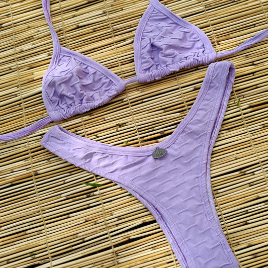 PURPLE WAVE THONG BIKINI - NO RETURN