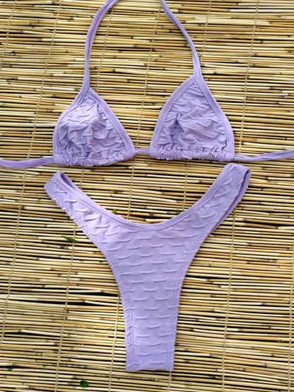 PURPLE WAVE THONG BIKINI - NO RETURN