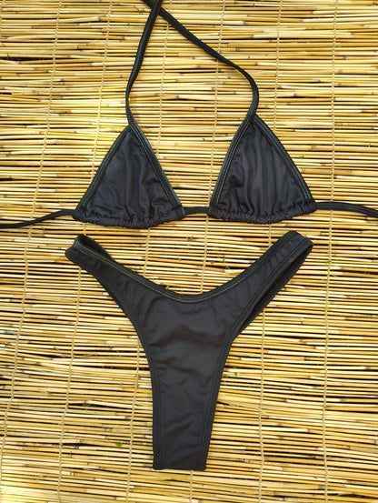 BLACK AND CIRRE DETAIL COMFORTABLE BIKINI - NO RETURN