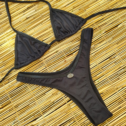 BLACK AND CIRRE DETAIL COMFORTABLE BIKINI - NO RETURN