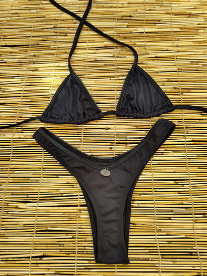 BLACK AND CIRRE DETAIL COMFORTABLE BIKINI - NO RETURN