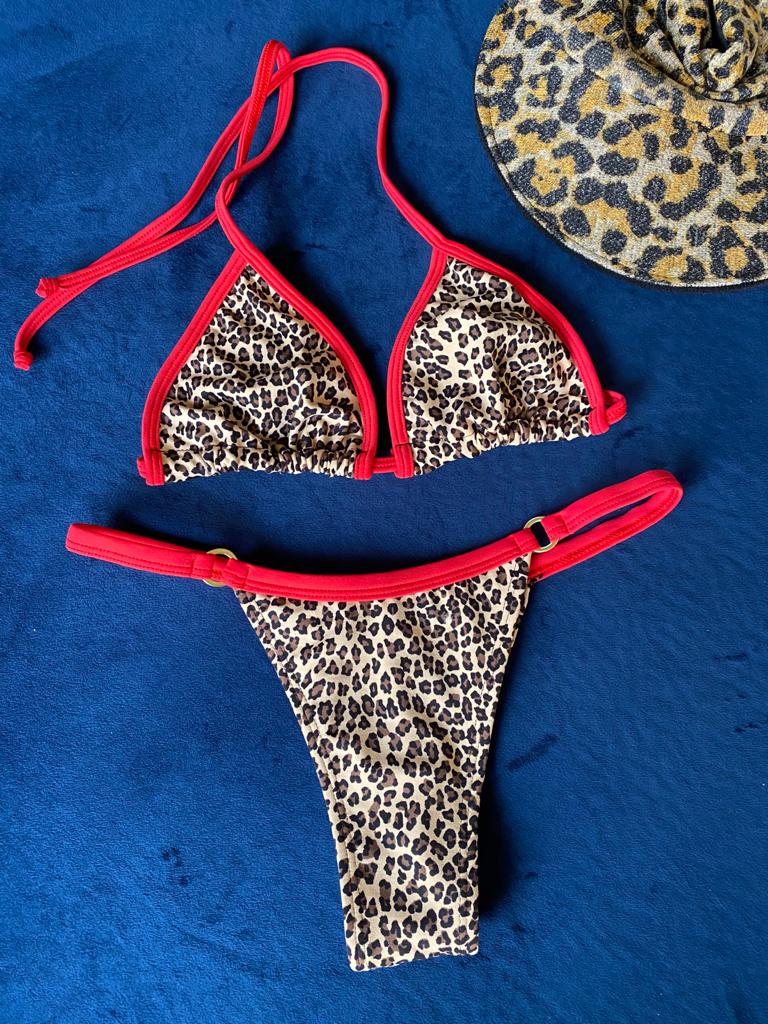 Red cheetah sales bikini