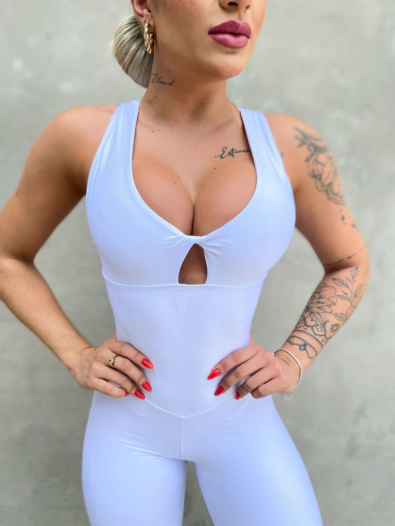 SCRUNCH BOOTY WHITE SEXY JUMPSUIT